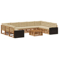 Outdoor-Sofagarnitur 10 pcs Natur und Beige Massivholz Akazie