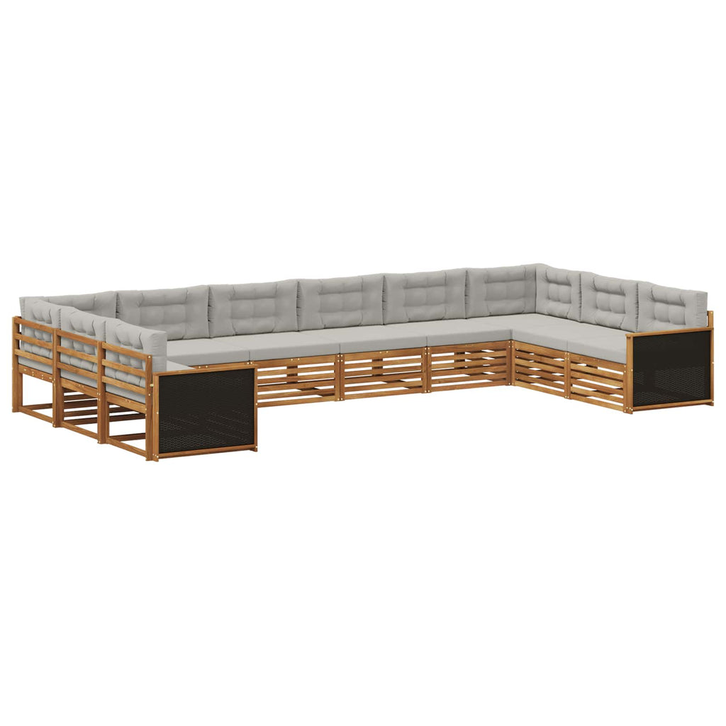 Sofagarnituren mit Kissen 10 pcs Massivholz Akazie