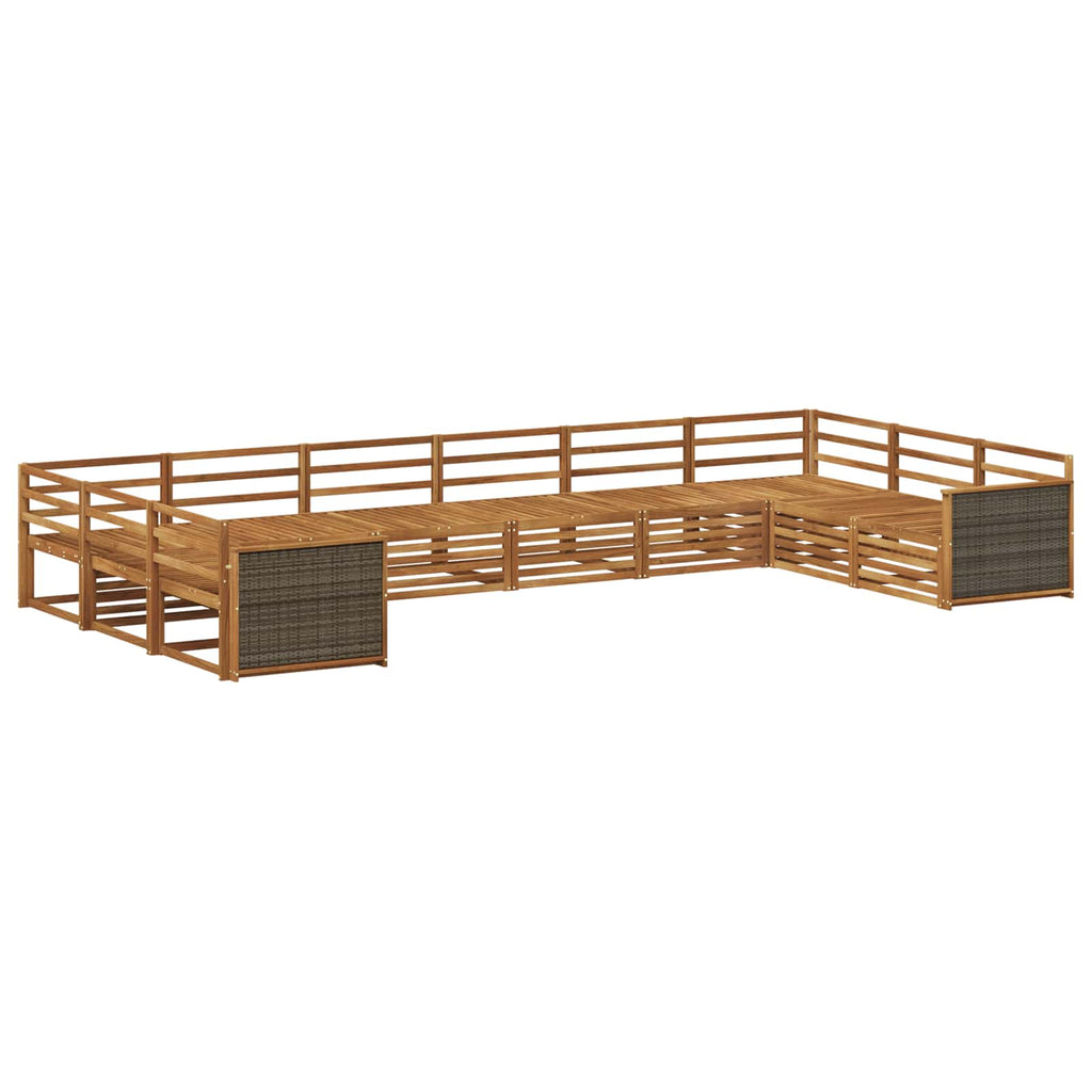 Sofagarnituren 10 pcs Massivholz Akazie