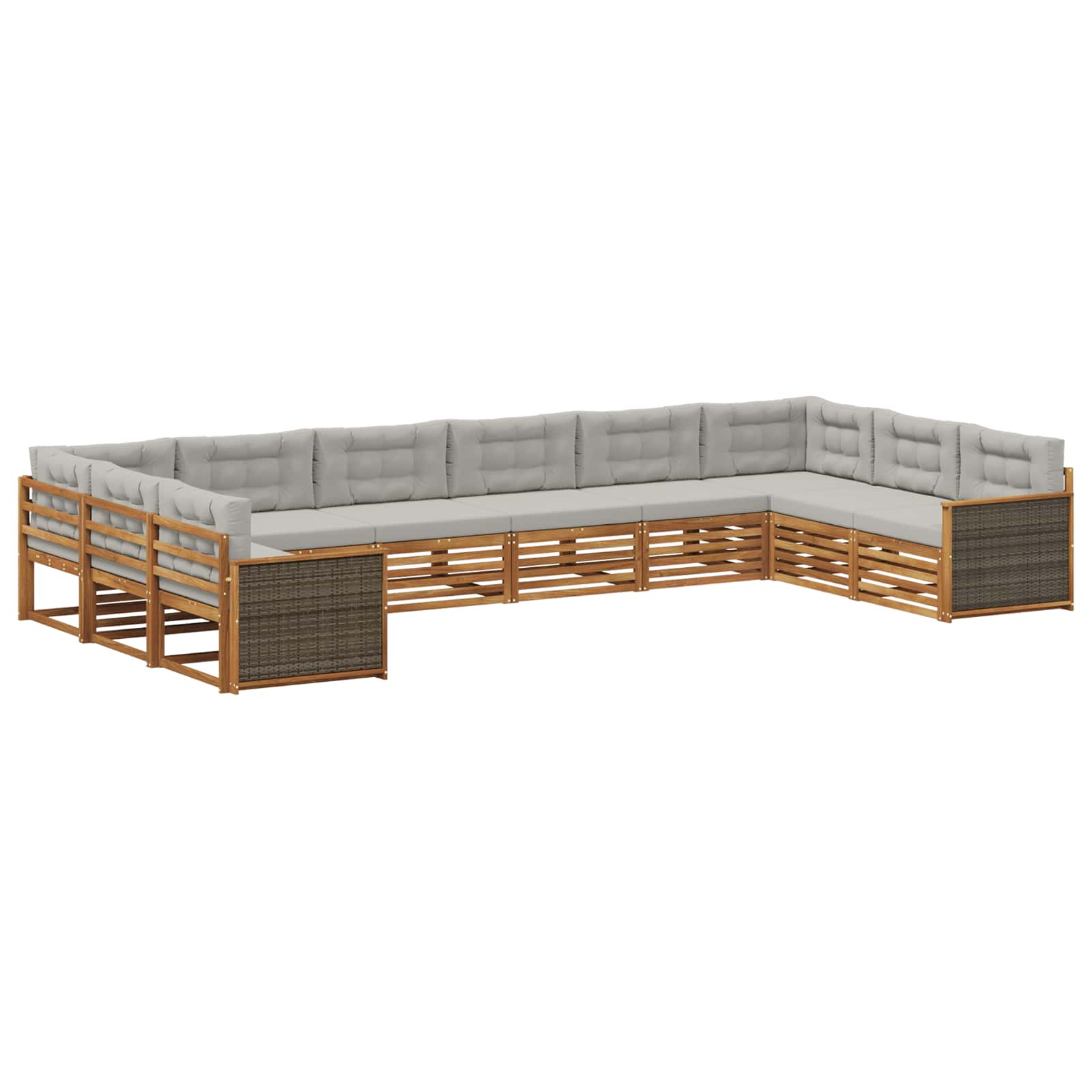 Sofagarnituren mit Kissen 10 pcs Massivholz Akazie