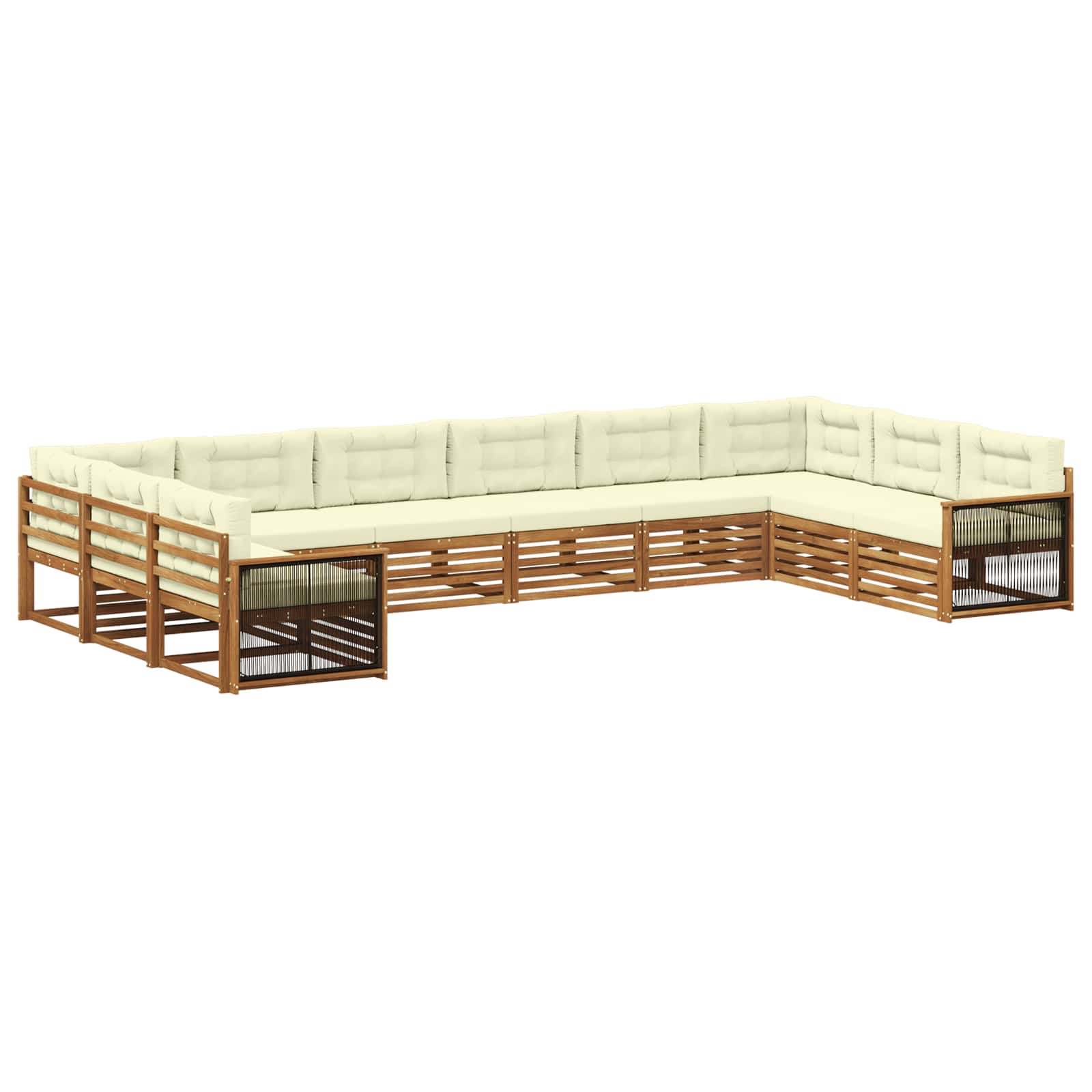 Sofagarnituren mit Kissen 10 pcs Massivholz Akazie