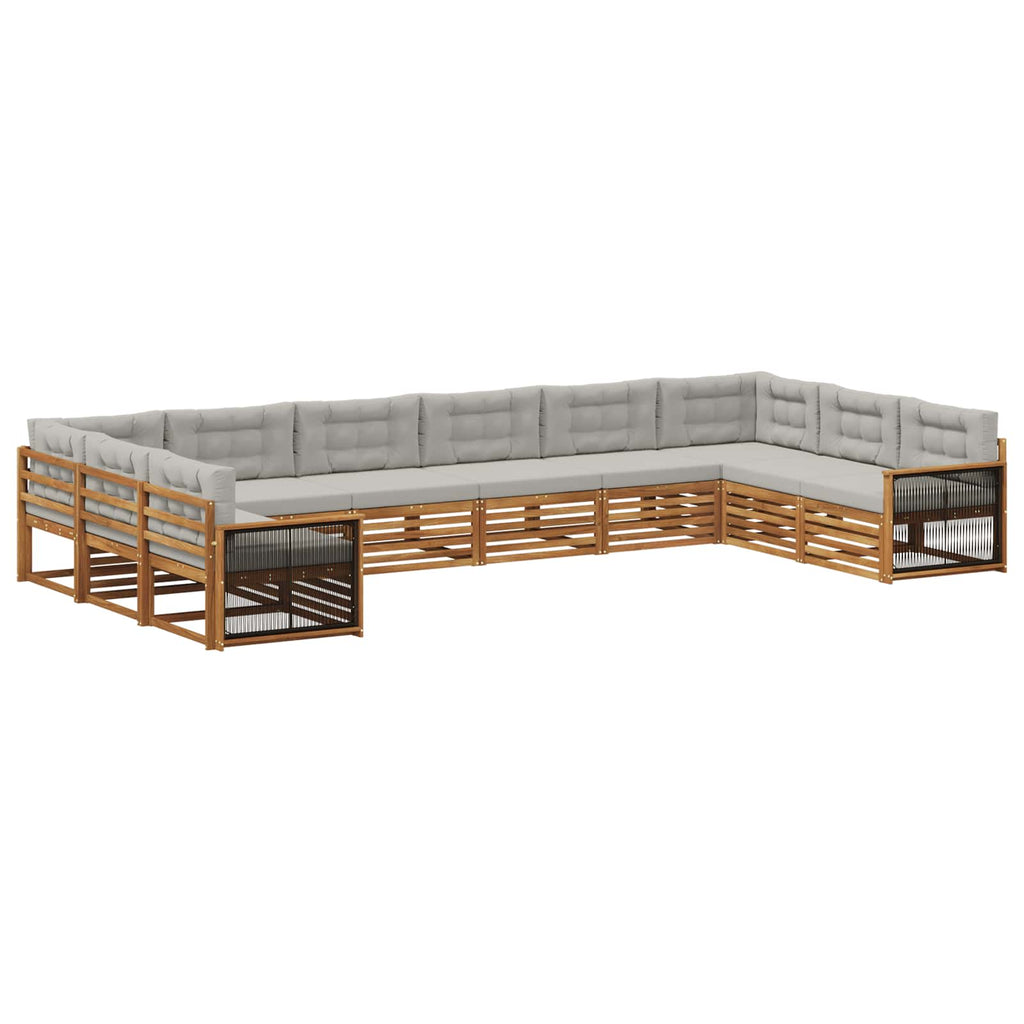 Sofagarnituren mit Kissen 10 pcs Massivholz Akazie