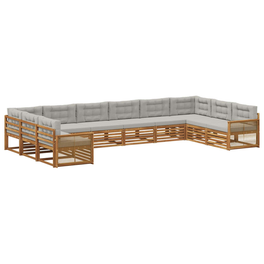 Sofagarnituren mit Kissen 10 pcs Massivholz Akazie