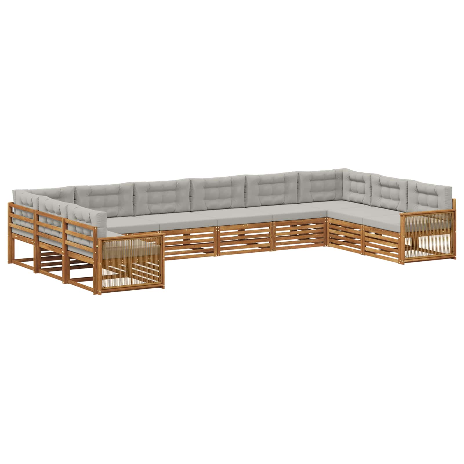Sofagarnituren mit Kissen 10 pcs Massivholz Akazie