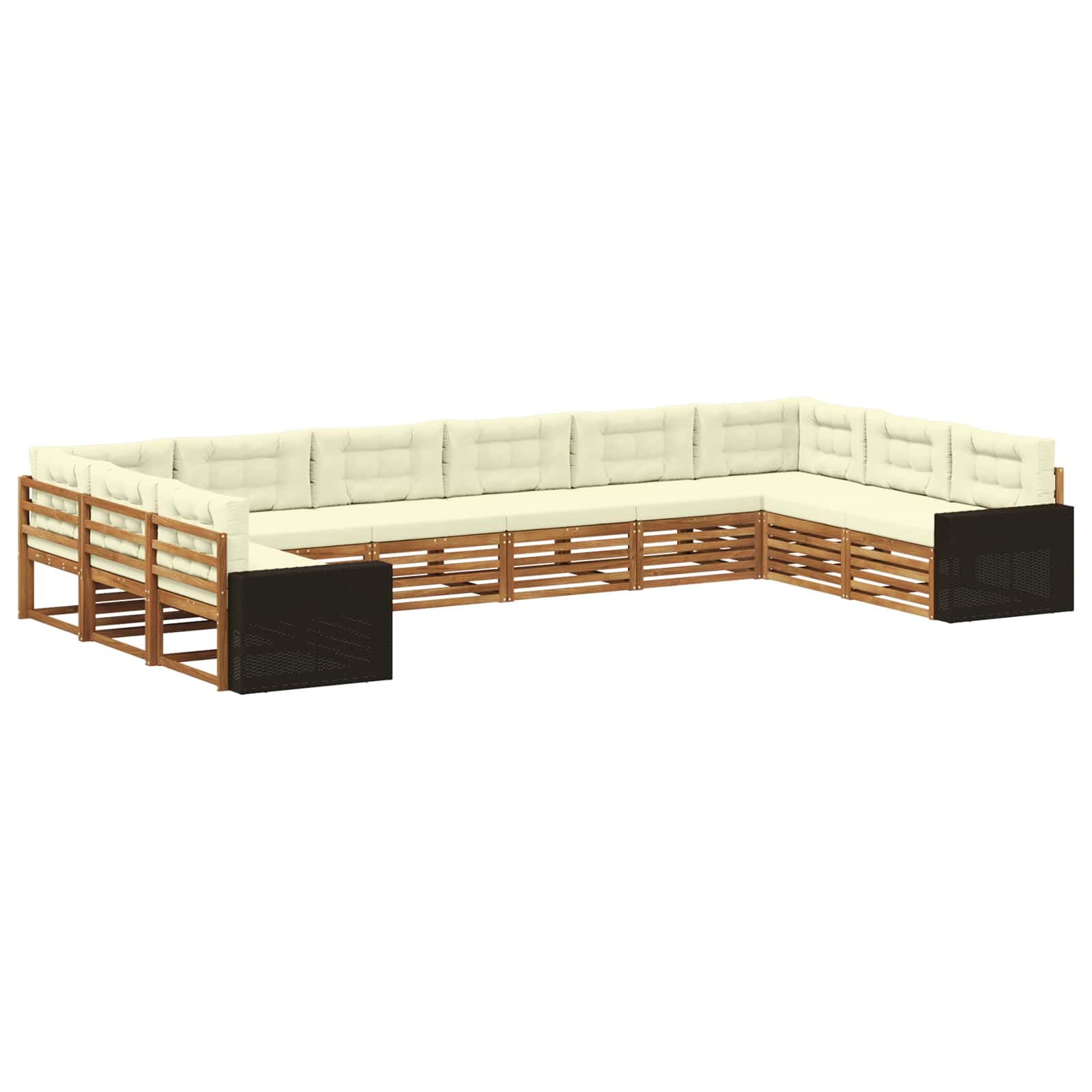Sofagarnituren mit Kissen 10 pcs Massivholz Akazie