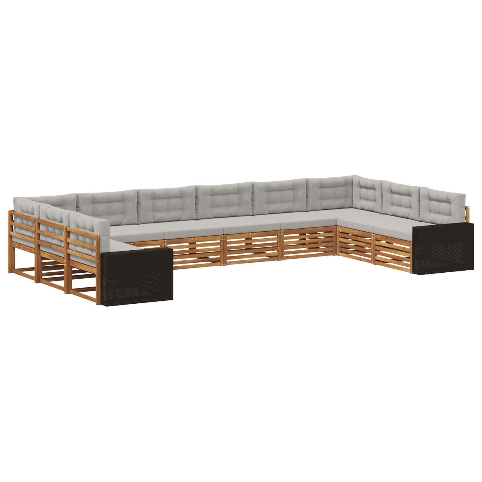 Sofagarnituren mit Kissen 10 pcs Massivholz Akazie