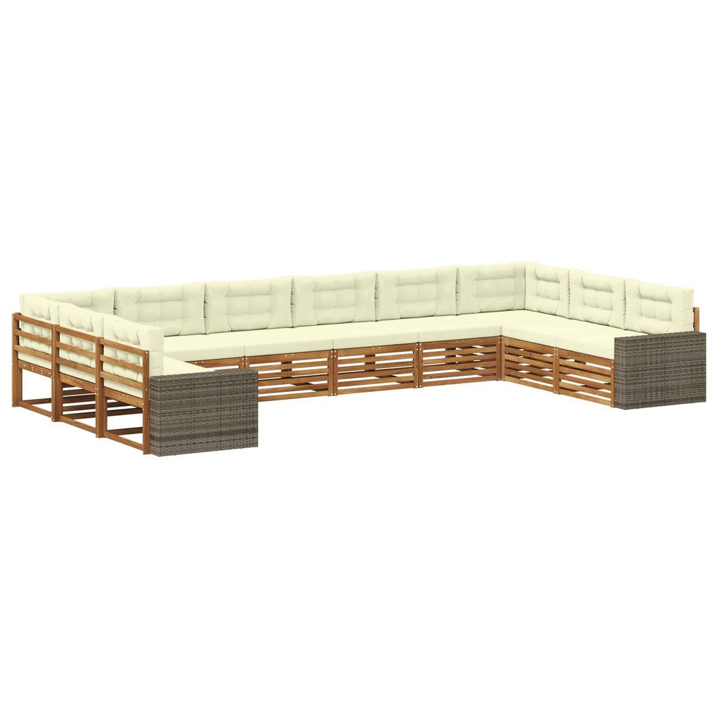 Sofagarnituren mit Kissen 10 pcs Massivholz Akazie