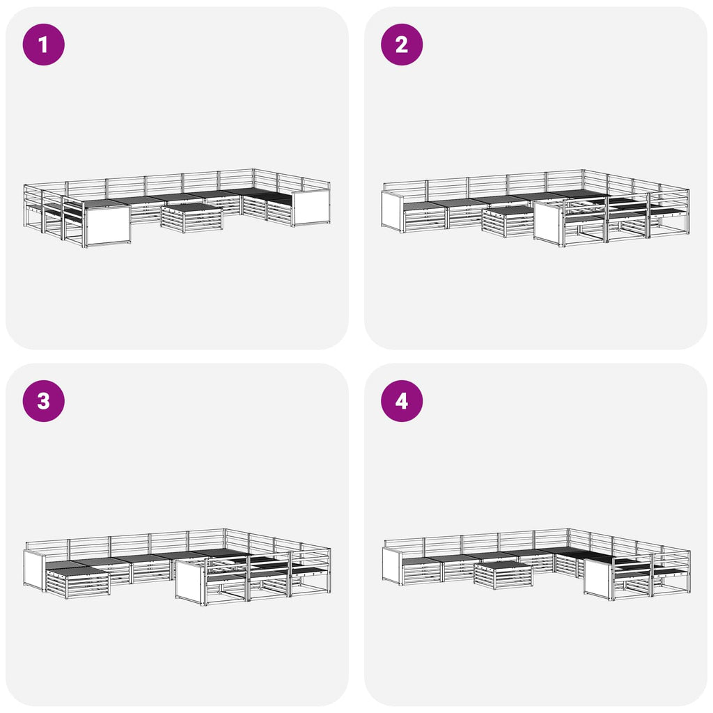 Sofagarnituren 11 pcs Massivholz Akazie