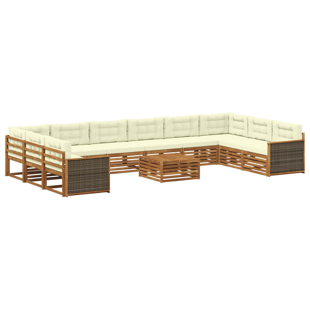 Sofagarnituren mit Kissen 11 pcs Massivholz Akazie