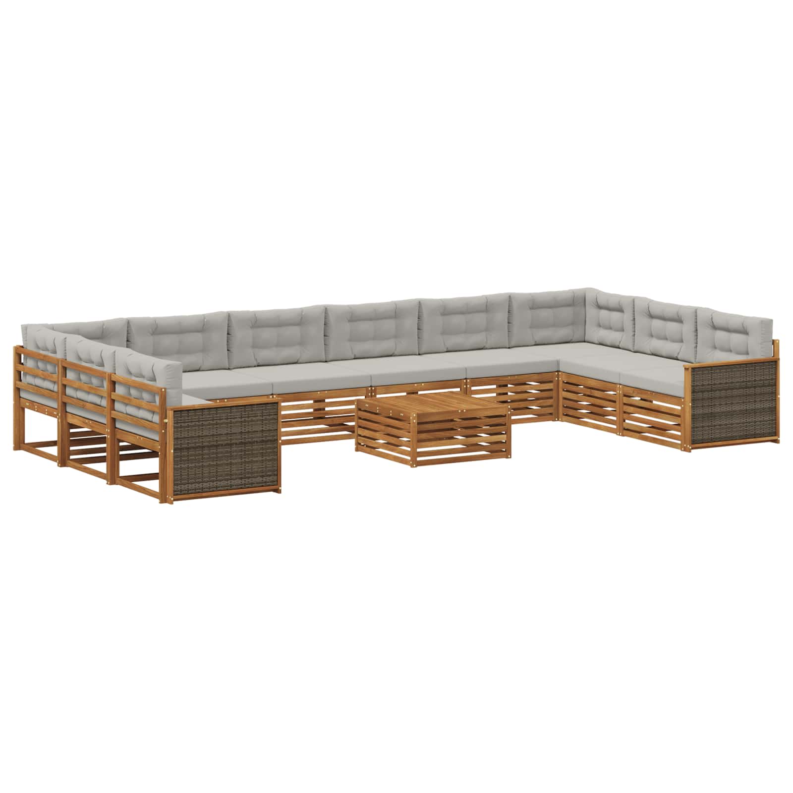 Sofagarnituren mit Kissen 11 pcs Massivholz Akazie