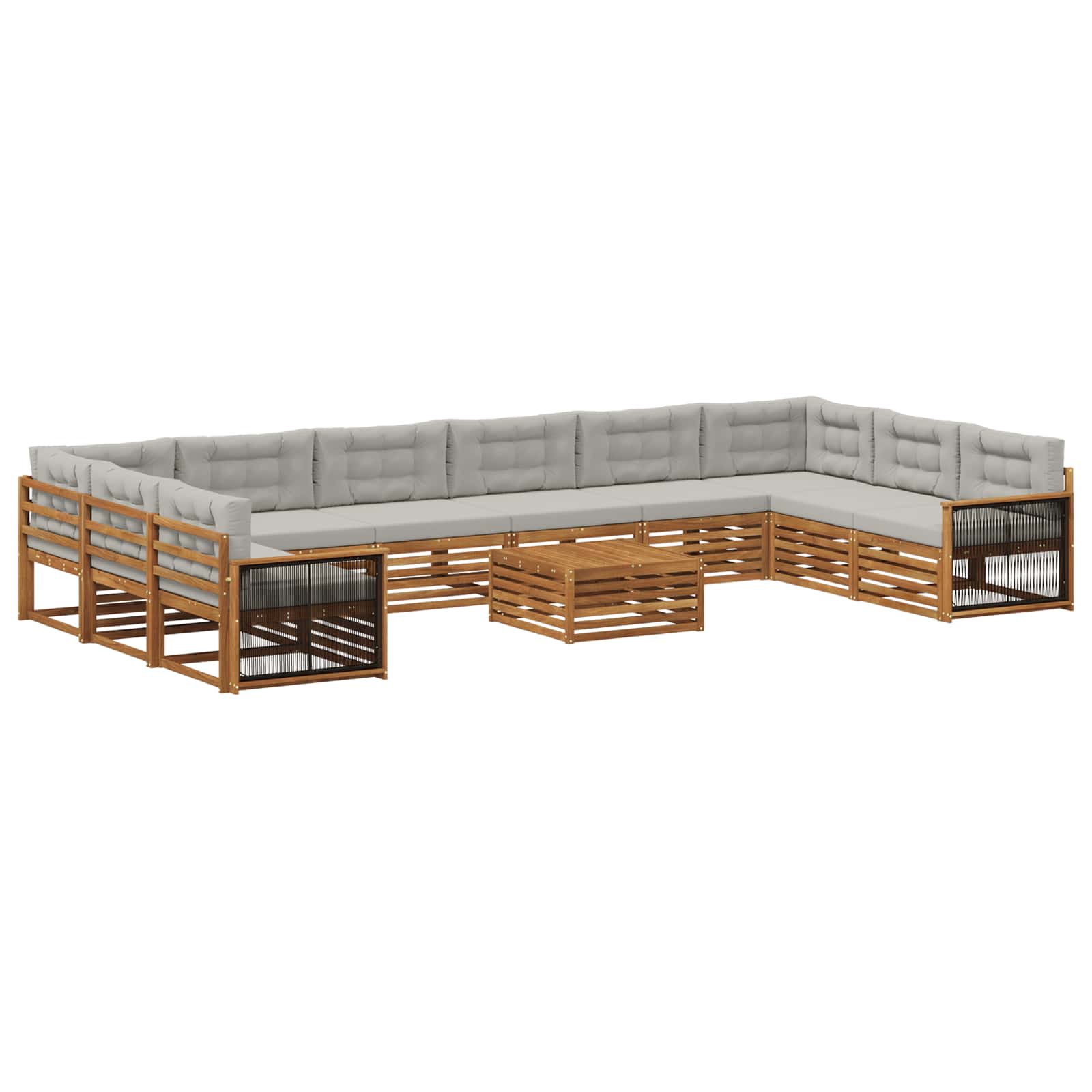 Sofagarnituren mit Kissen 11 pcs Massivholz Akazie