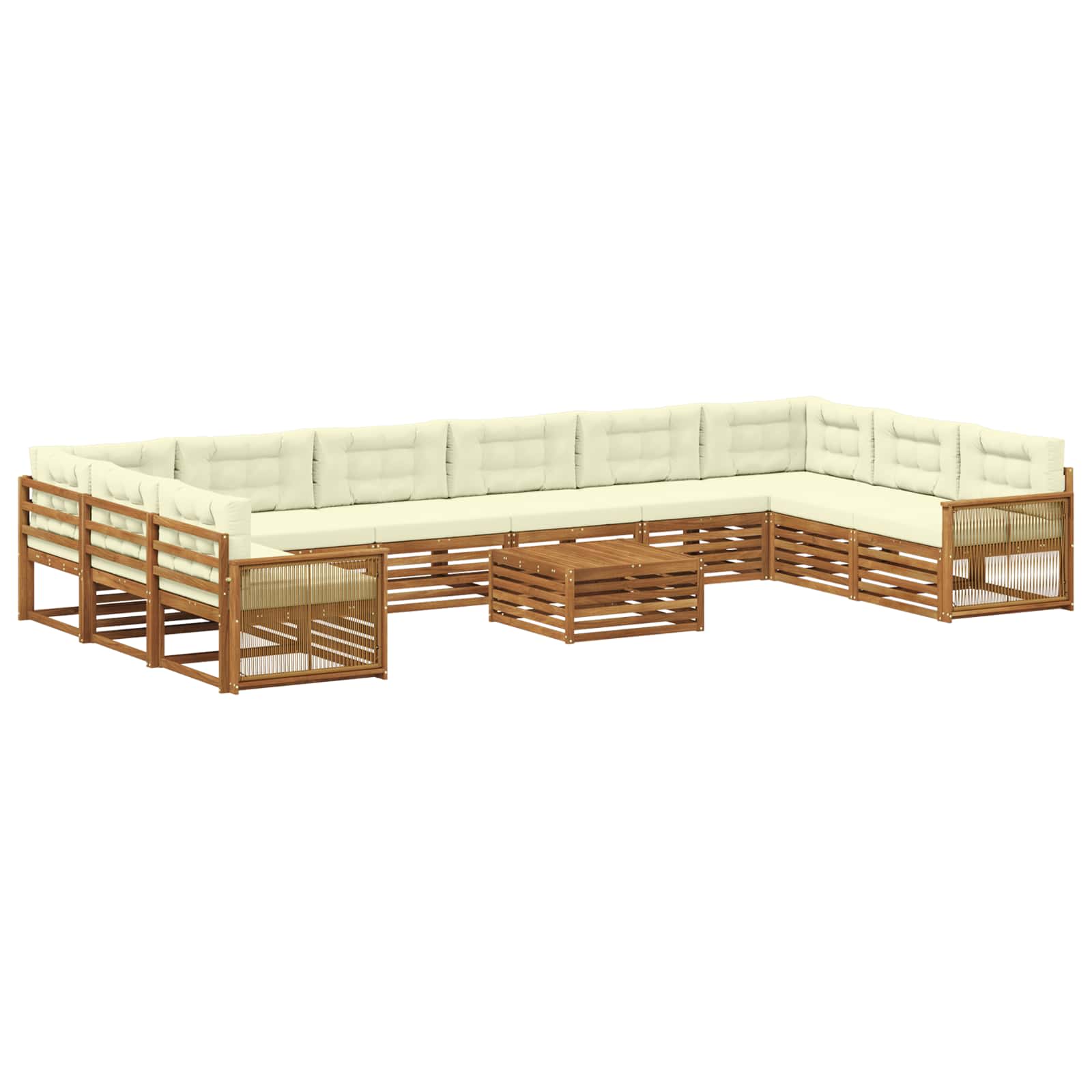 Sofagarnituren mit Kissen 11 pcs Massivholz Akazie