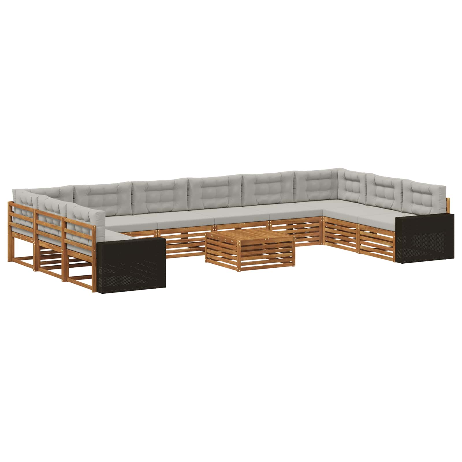 Sofagarnituren mit Kissen 11 pcs Massivholz Akazie