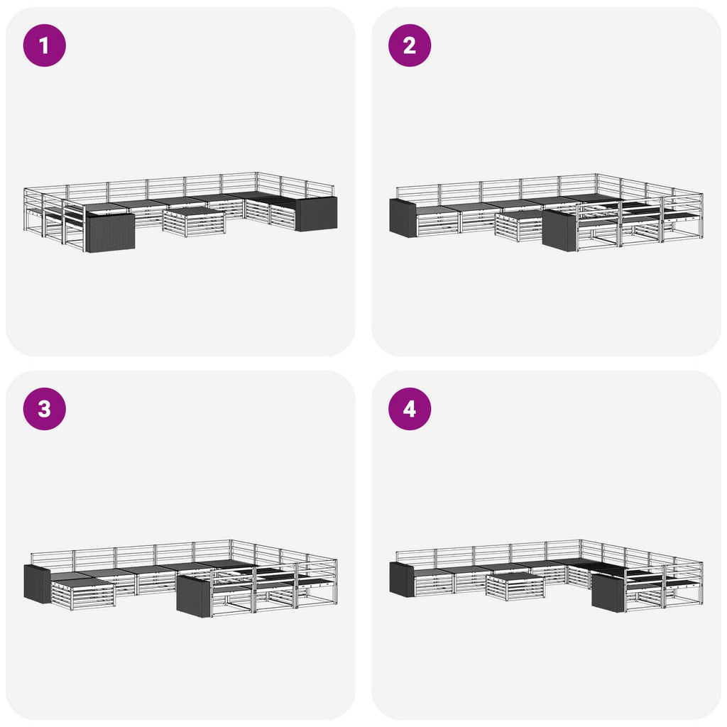 Sofagarnituren 11 pcs Massivholz Akazie