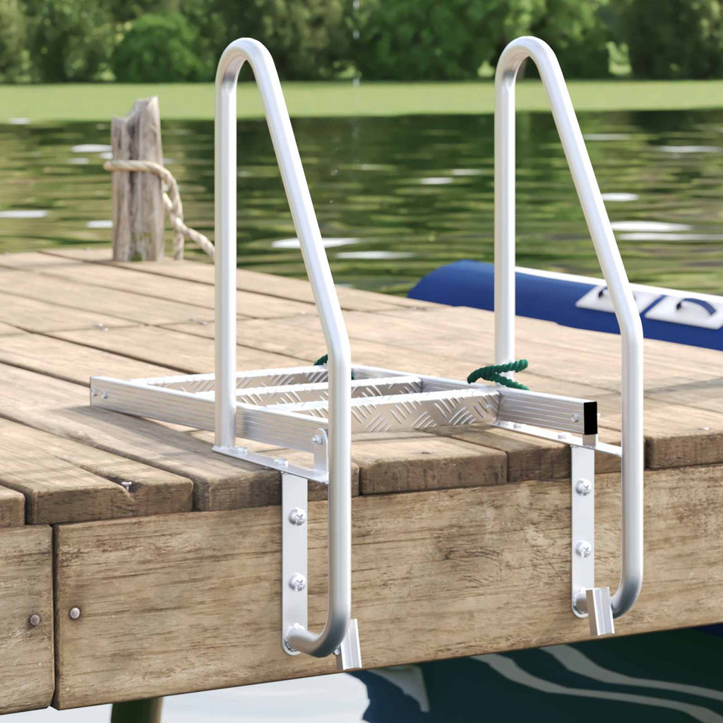 3-Stufen Dockleiter Silber 58 x 77 x 144 cm Aluminium
