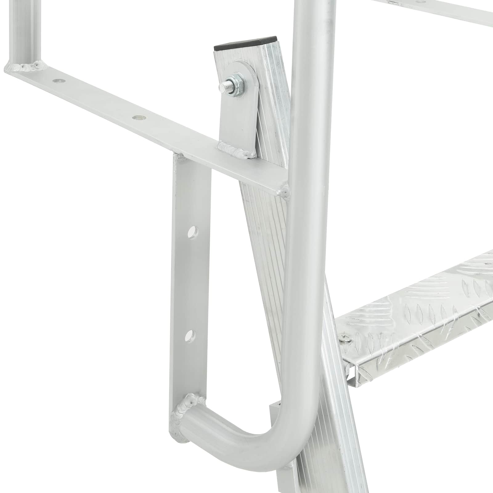 4-Stufen Dockleiter Silber 58 x 77 x 166 cm Aluminium
