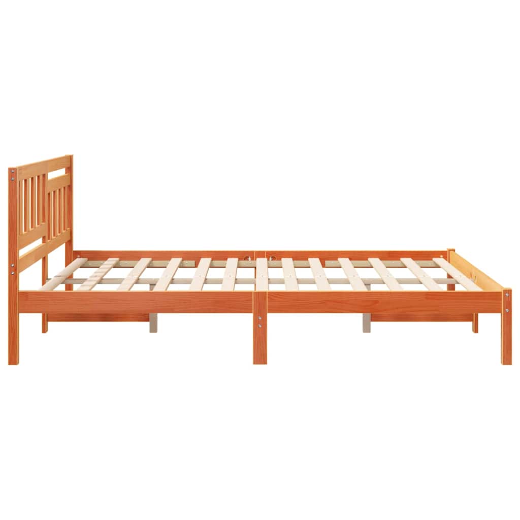 Bettrahmen Wachsbraun 140 x 200 cm Massives Kiefernholz