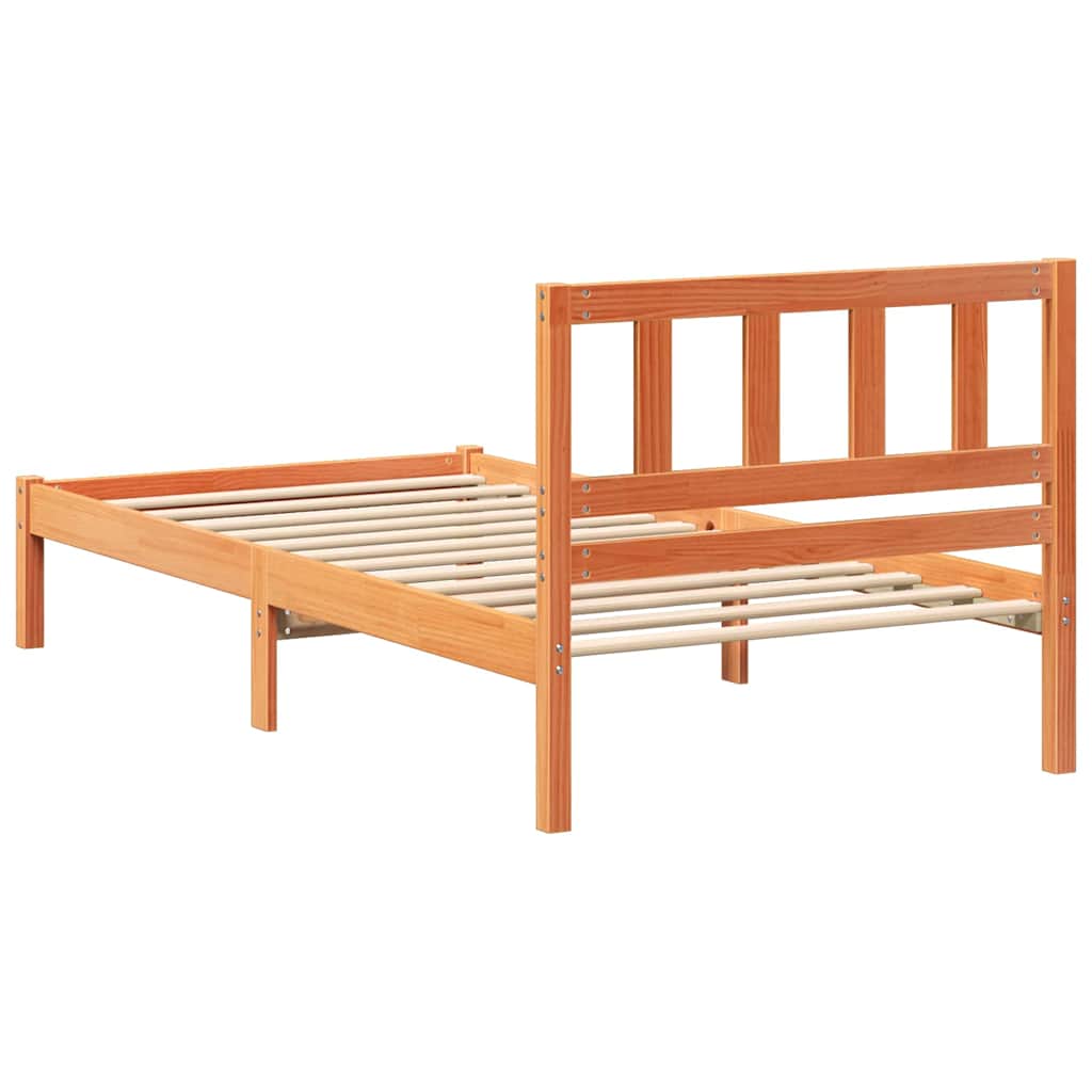 Bettrahmen Wachsbraun 100 x 200 cm Massives Kiefernholz