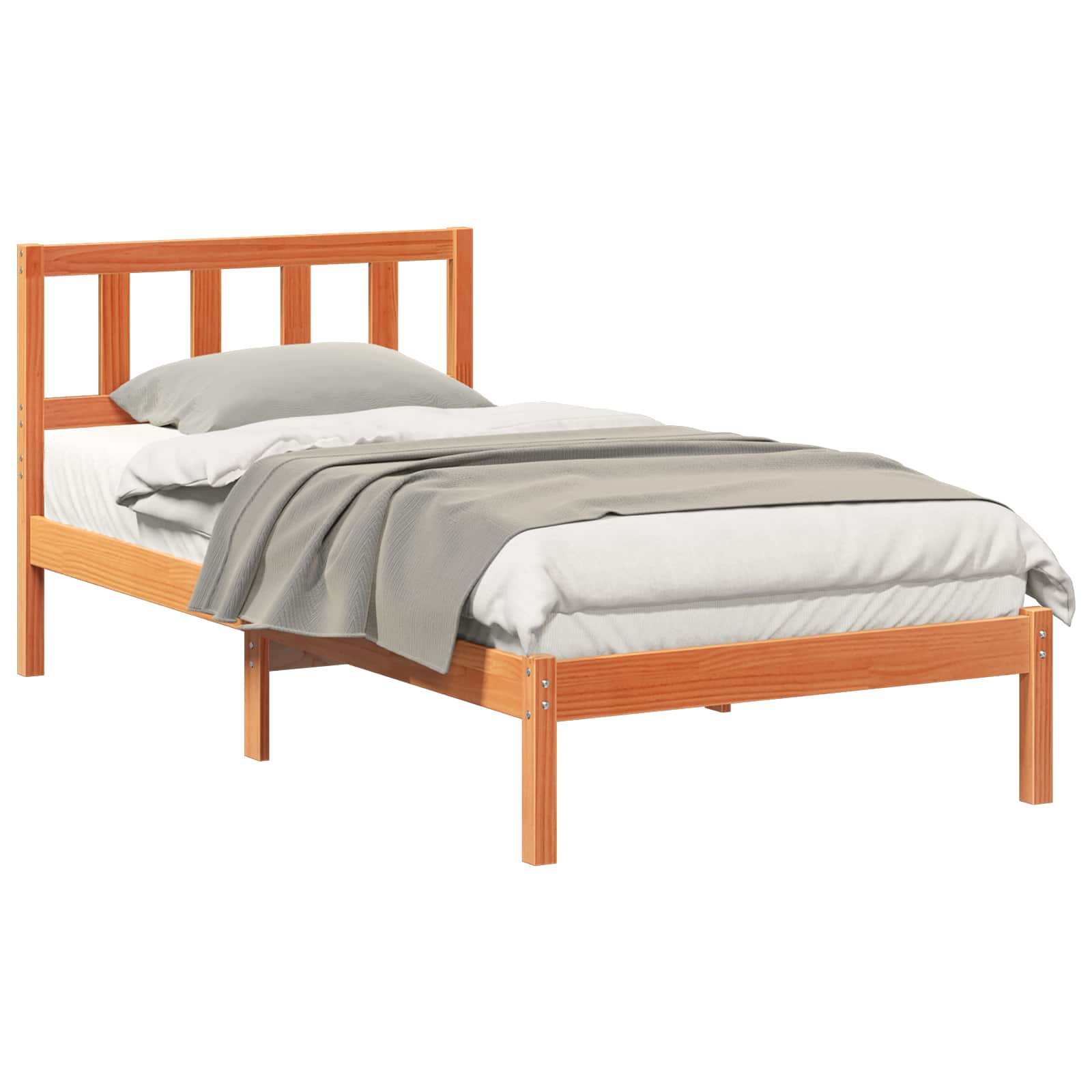 Bettrahmen Wachsbraun 75 x 190 cm Massives Kiefernholz