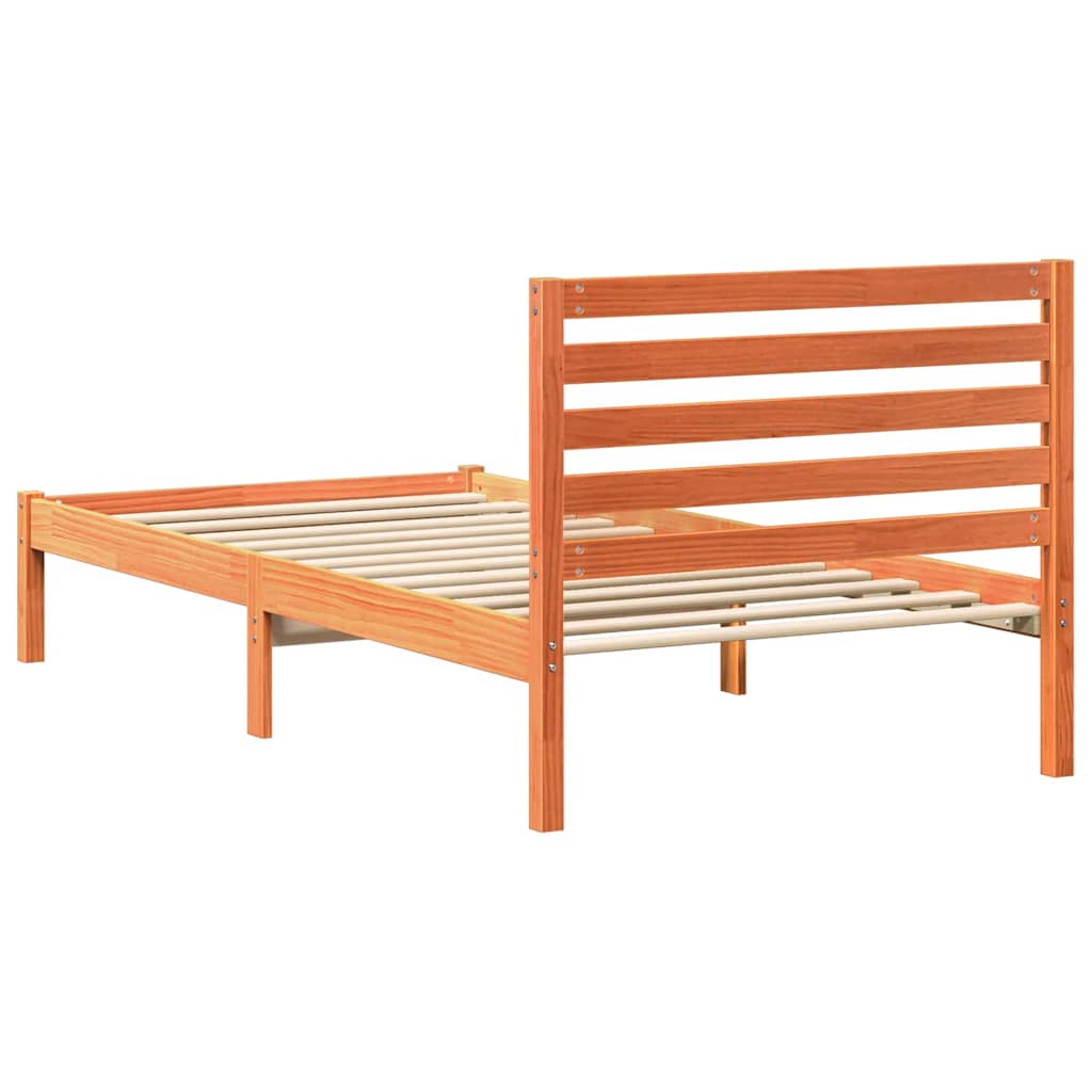 Bettrahmen Wachsbraun 80 x 200 cm Massives Kiefernholz