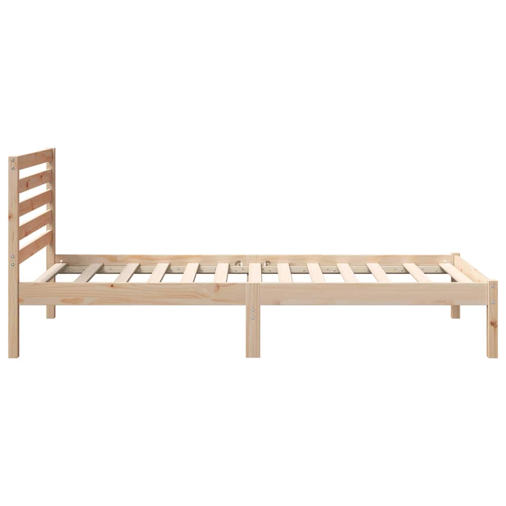 Bettrahmen mit Kopfteil Braun 90 x 200 cm Massives Kiefernholz