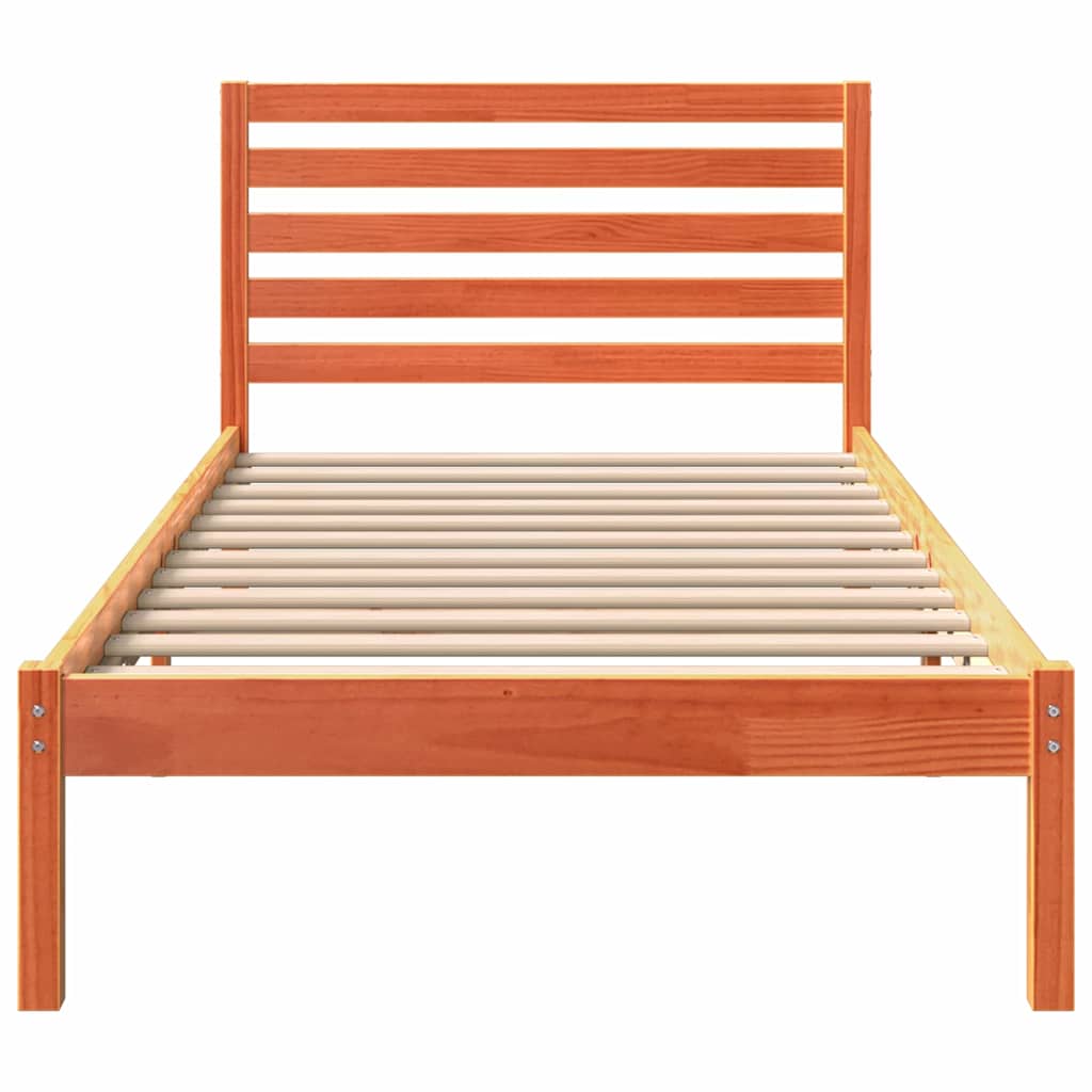 Bettrahmen Wachsbraun 75 x 190 cm Massives Kiefernholz