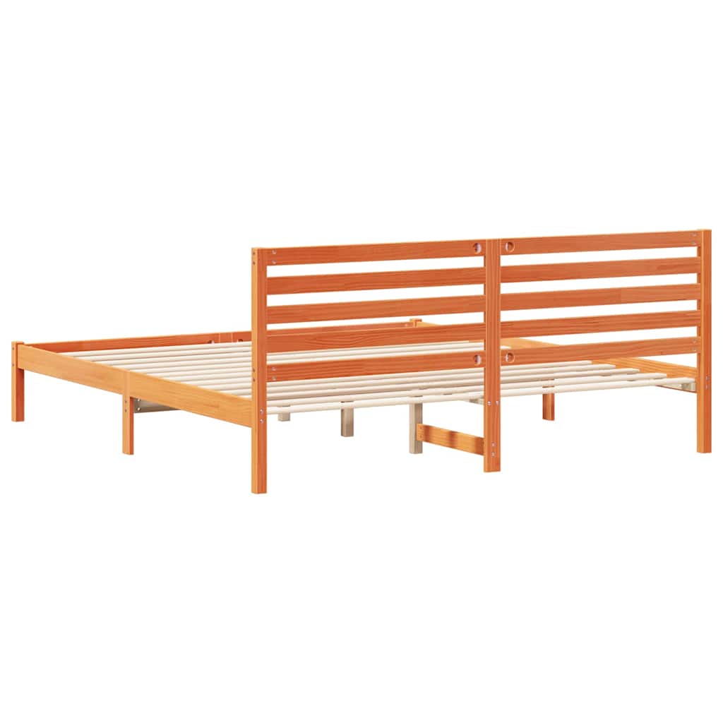 Bettrahmen Wachsbraun 200 x 200 cm Massives Kiefernholz