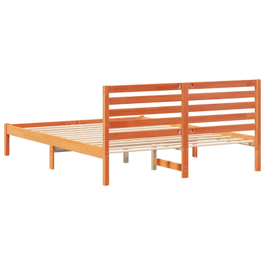 Bettrahmen Wachsbraun 150 x 200 cm Massives Kiefernholz