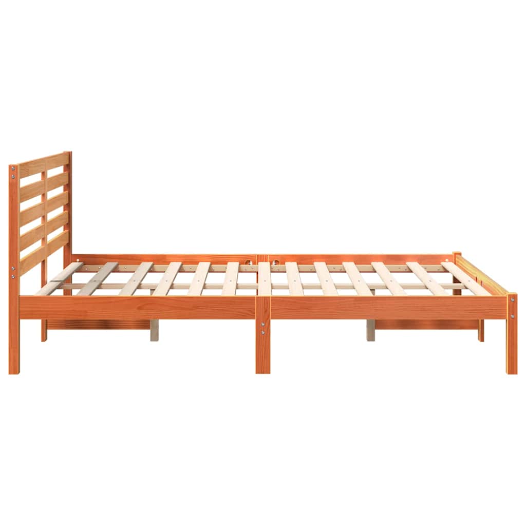 Bettrahmen Wachsbraun 120 x 190 cm Massives Kiefernholz