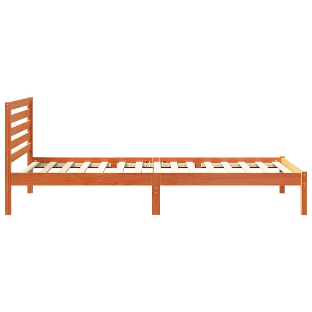 Bettrahmen Wachsbraun 80 x 210 cm Massives Kiefernholz