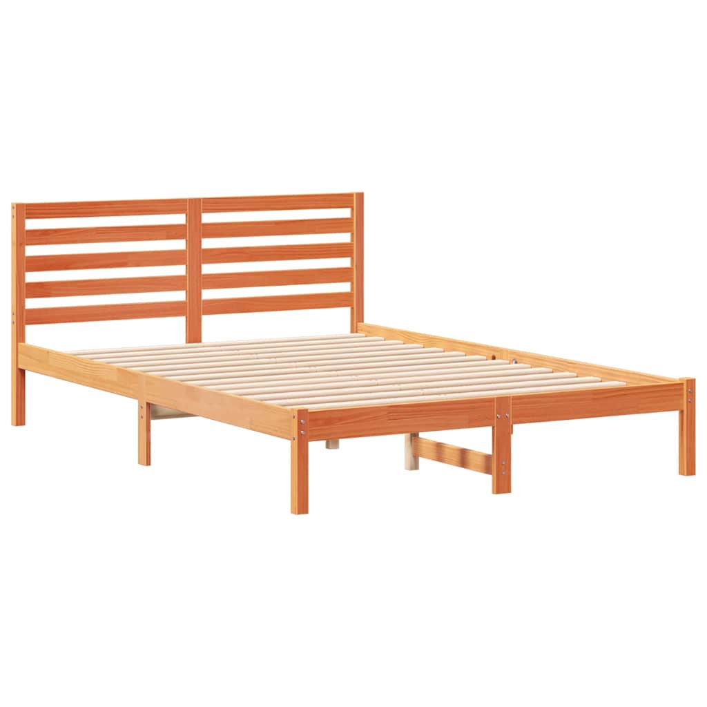 Bettrahmen Wachsbraun 140 x 210 cm Massives Kiefernholz