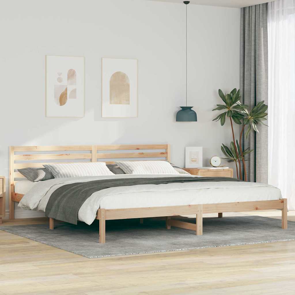 Bettrahmen mit Kopfteil Braun 180 x 210 cm Massives Kiefernholz