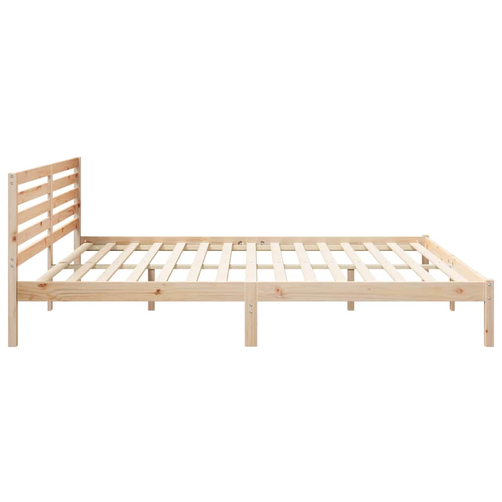 Bettrahmen mit Kopfteil Braun 180 x 210 cm Massives Kiefernholz