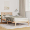 Bettrahmen mit Kopfteil Braun 90 x 220 cm Massives Kiefernholz