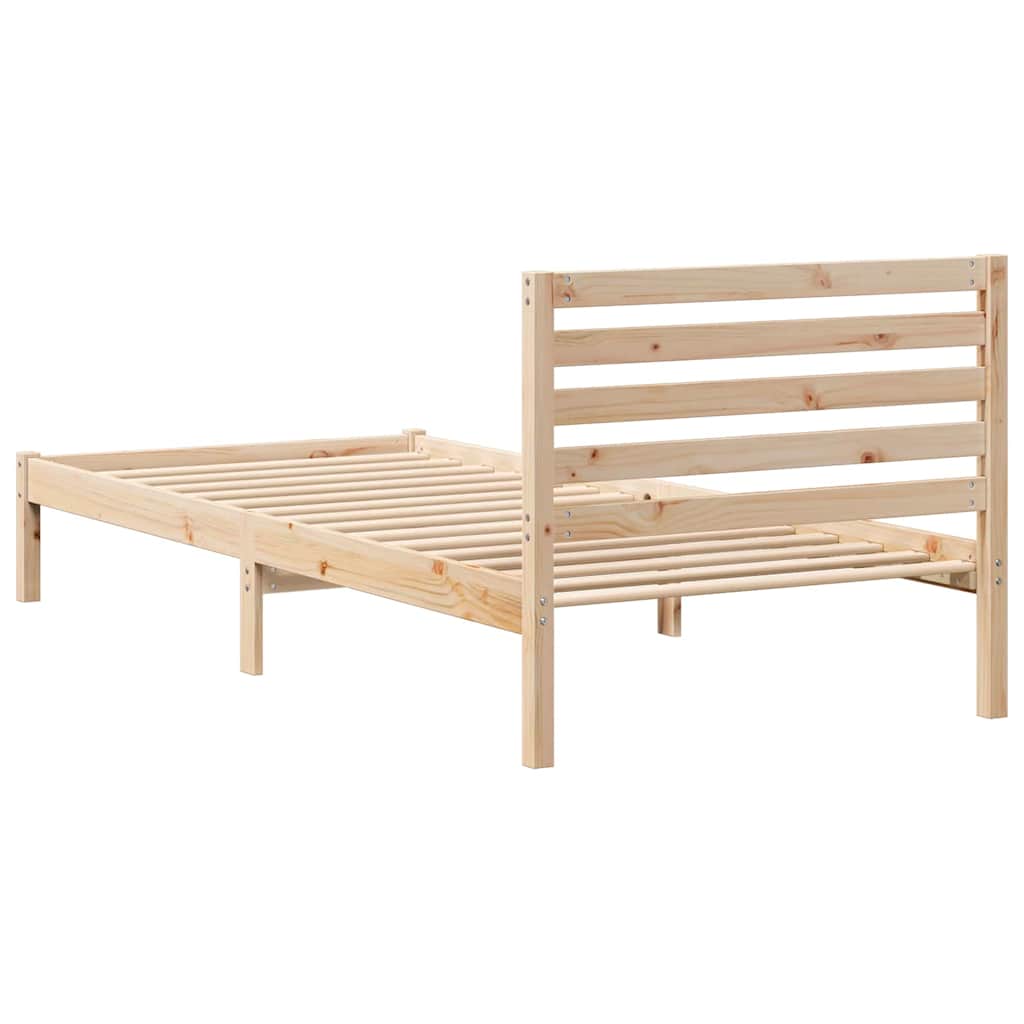 Bettrahmen mit Kopfteil Braun 100 x 220 cm Massives Kiefernholz
