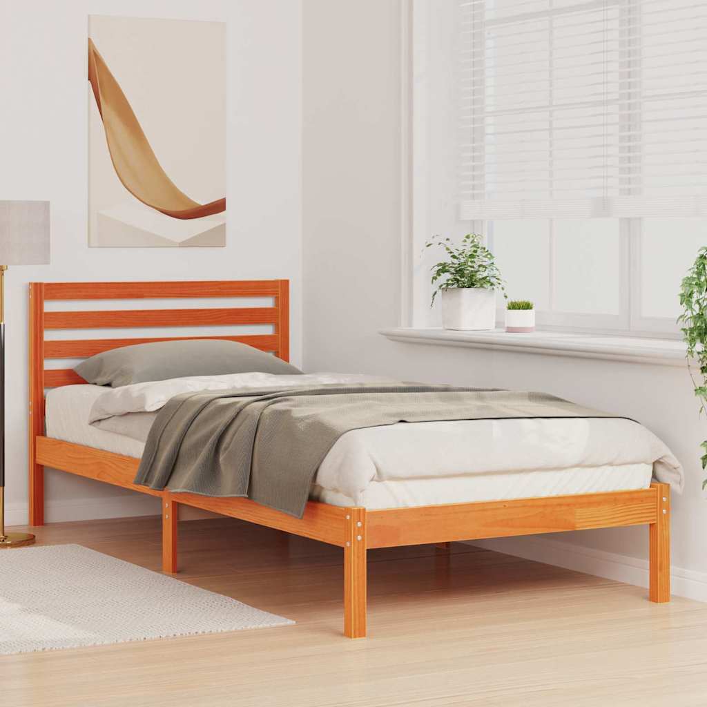 Bettrahmen Wachsbraun 100 x 220 cm Massives Kiefernholz