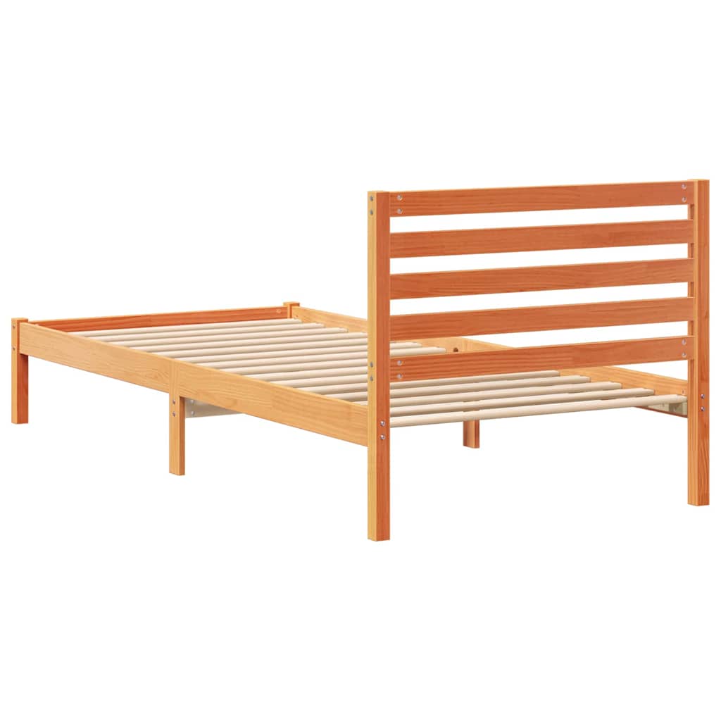 Bettrahmen Wachsbraun 100 x 220 cm Massives Kiefernholz