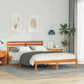 Bettrahmen Wachsbraun 140 x 220 cm Massives Kiefernholz