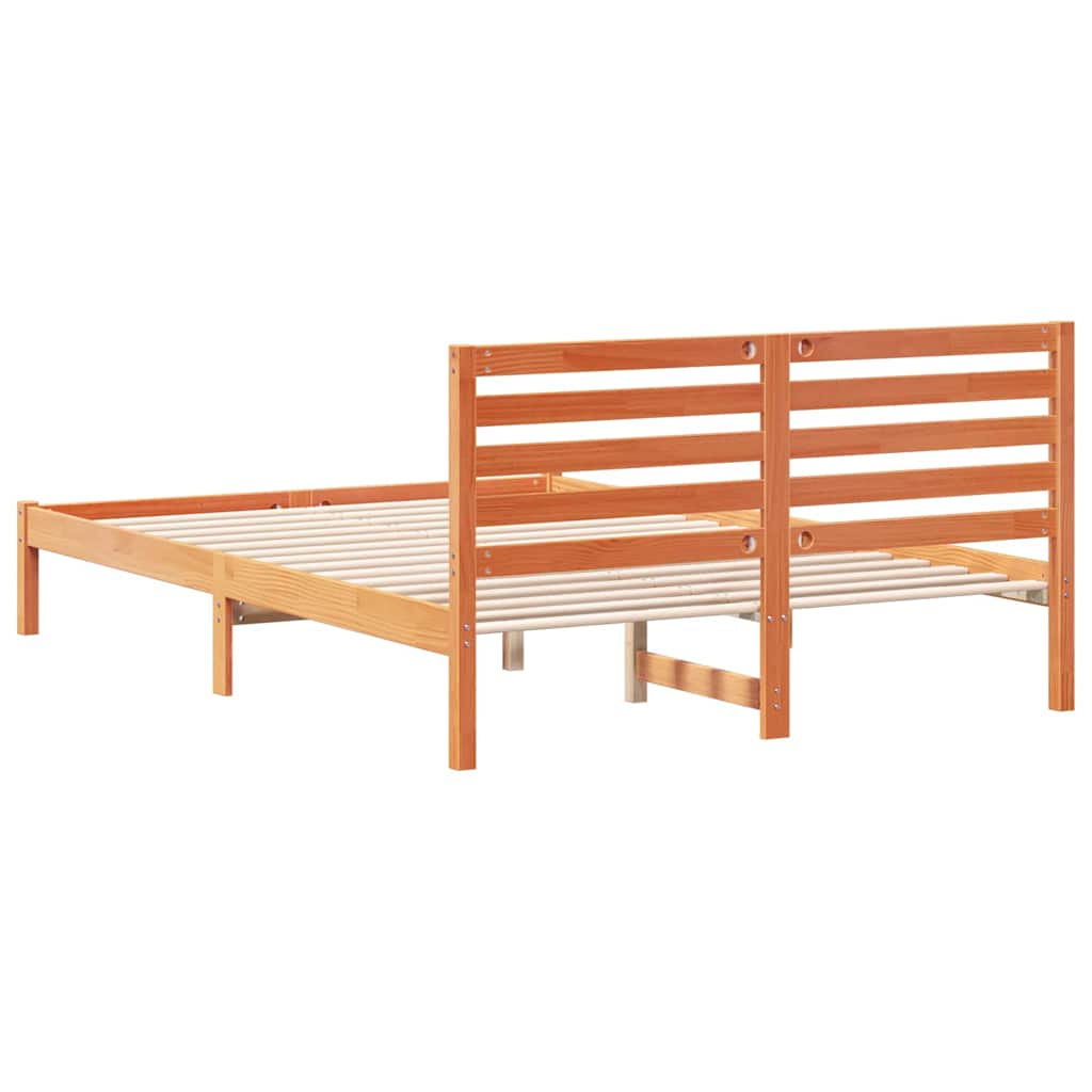 Bettrahmen Wachsbraun 140 x 220 cm Massives Kiefernholz