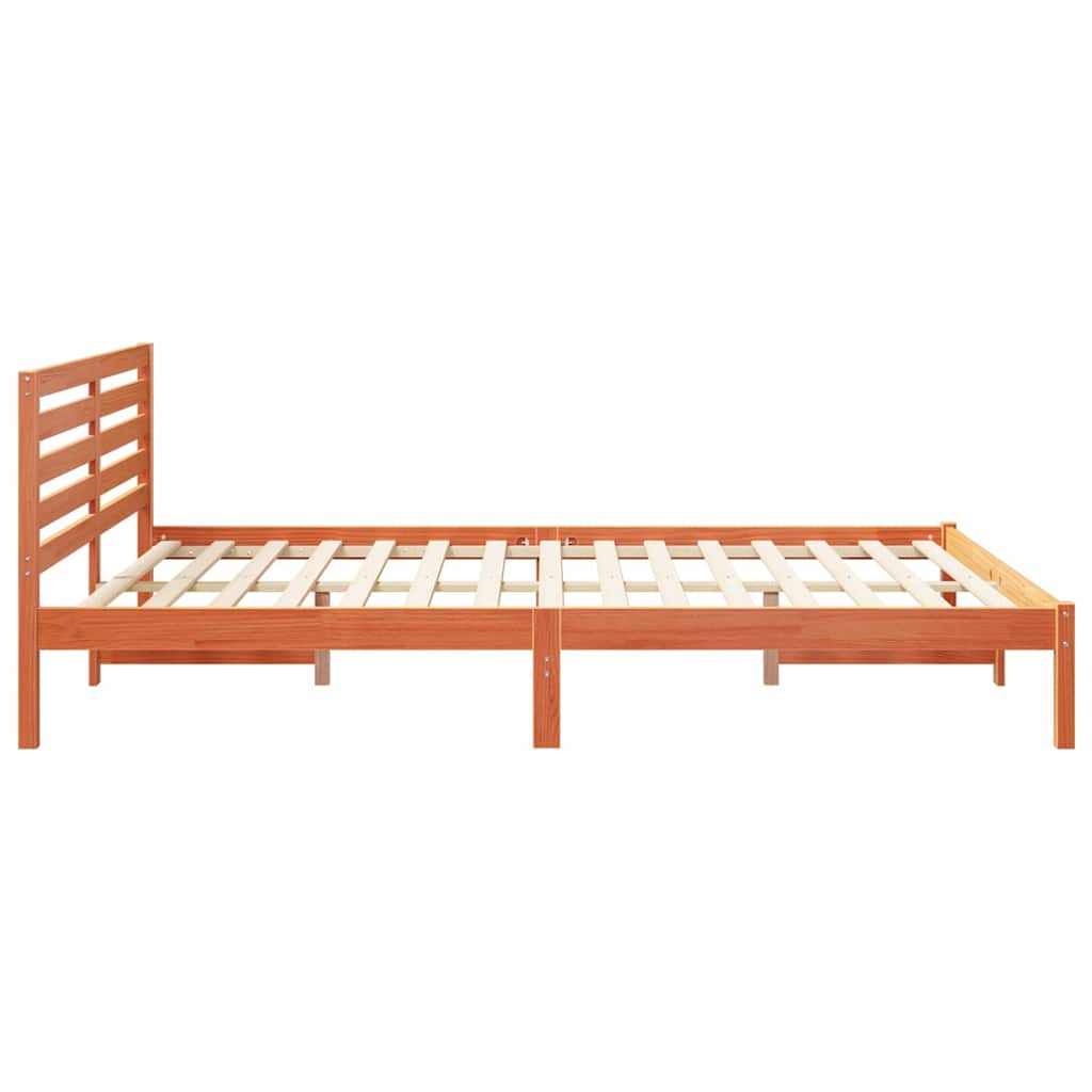 Bettrahmen Wachsbraun 160 x 220 cm Massives Kiefernholz