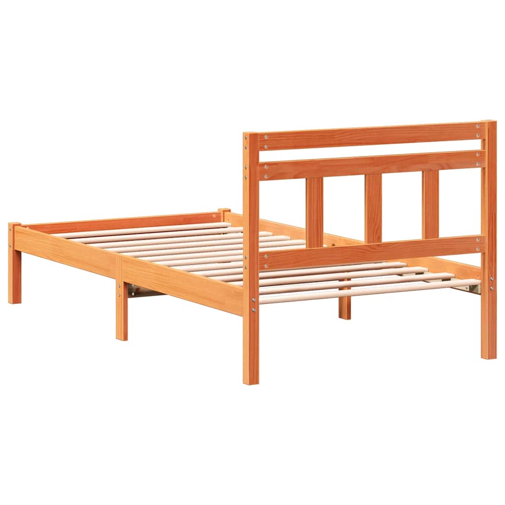 Bettrahmen Braun 90 x 190 cm Massives Kiefernholz