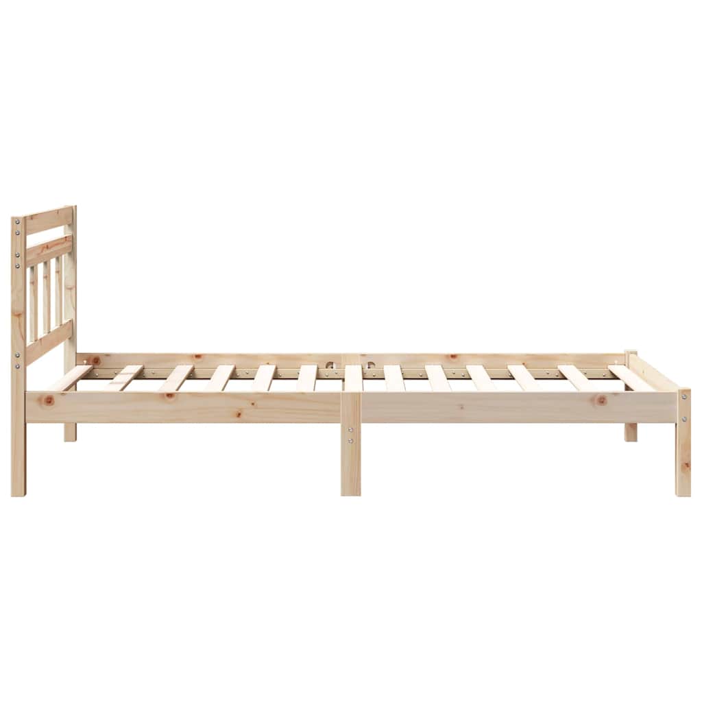 Bettrahmen Braun 75 x 190 cm Massives Kiefernholz