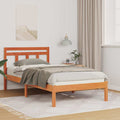 Bettrahmen Braun 75 x 190 cm Massives Kiefernholz