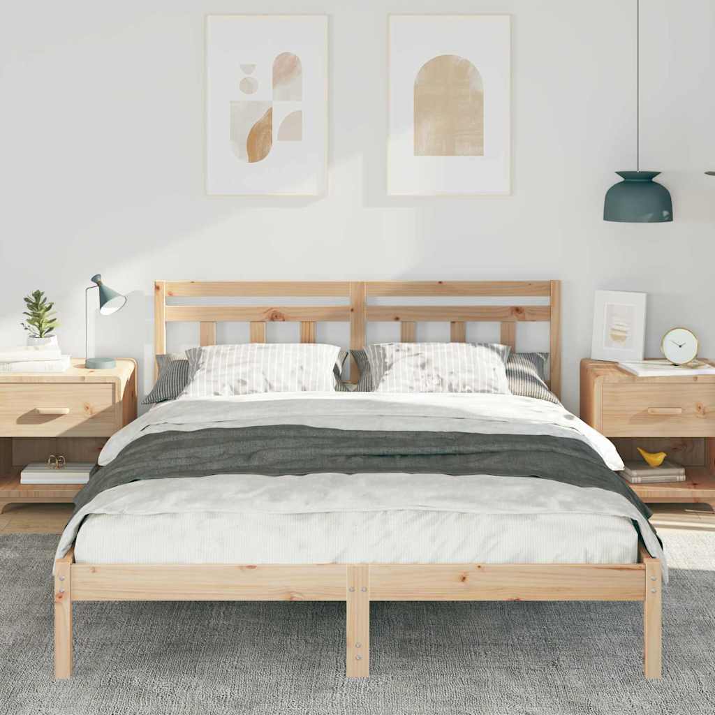Bettrahmen Braun 160 x 200 cm Massives Kiefernholz