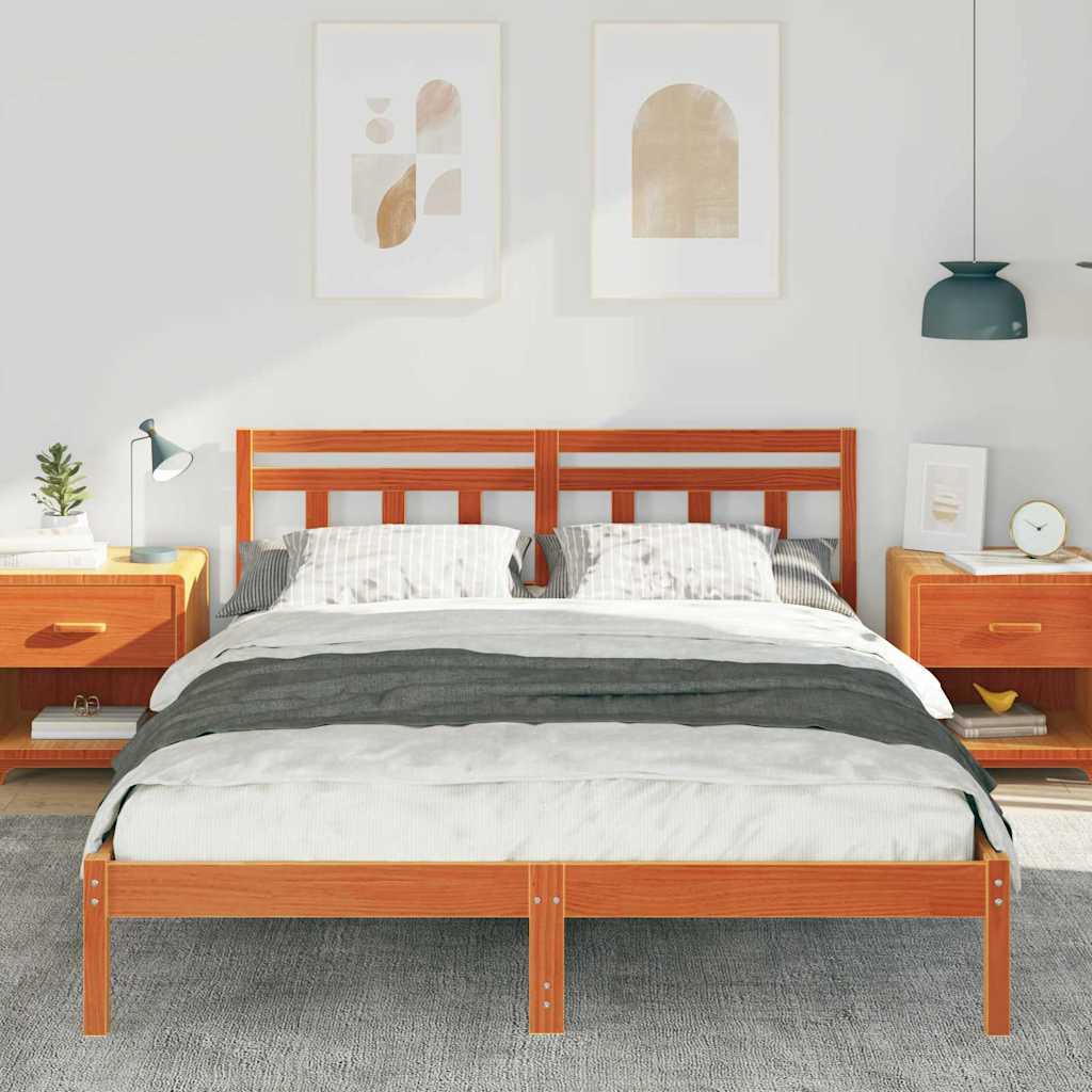 Bettrahmen Braun 150 x 200 cm Massives Kiefernholz