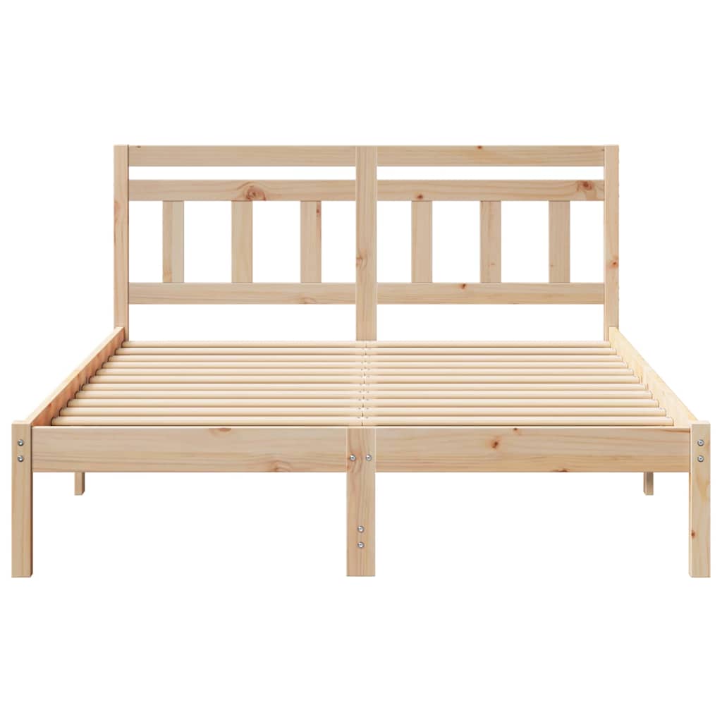 Bettrahmen Braun 120 x 190 cm Massives Kiefernholz