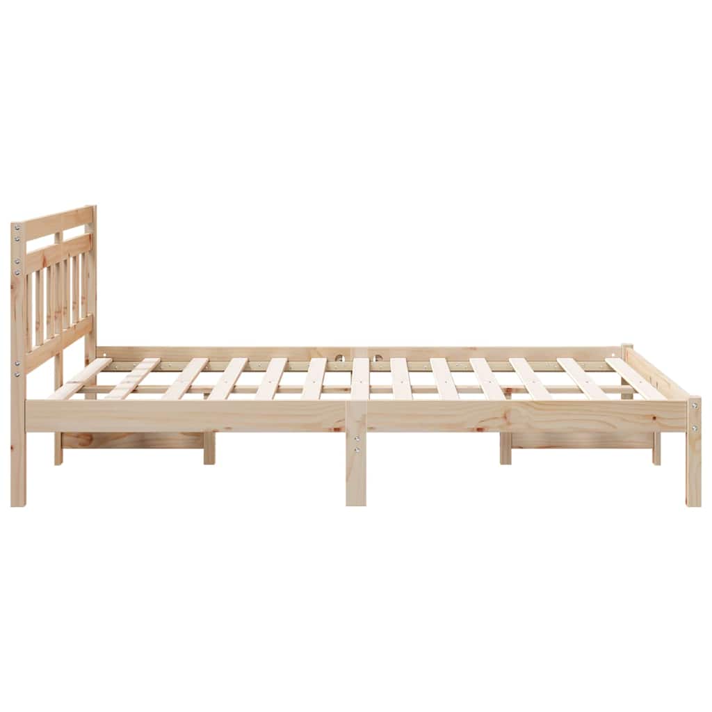 Bettrahmen Braun 140 x 190 cm Massives Kiefernholz
