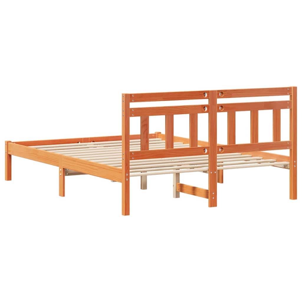 Bettrahmen Braun 140 x 190 cm Massives Kiefernholz