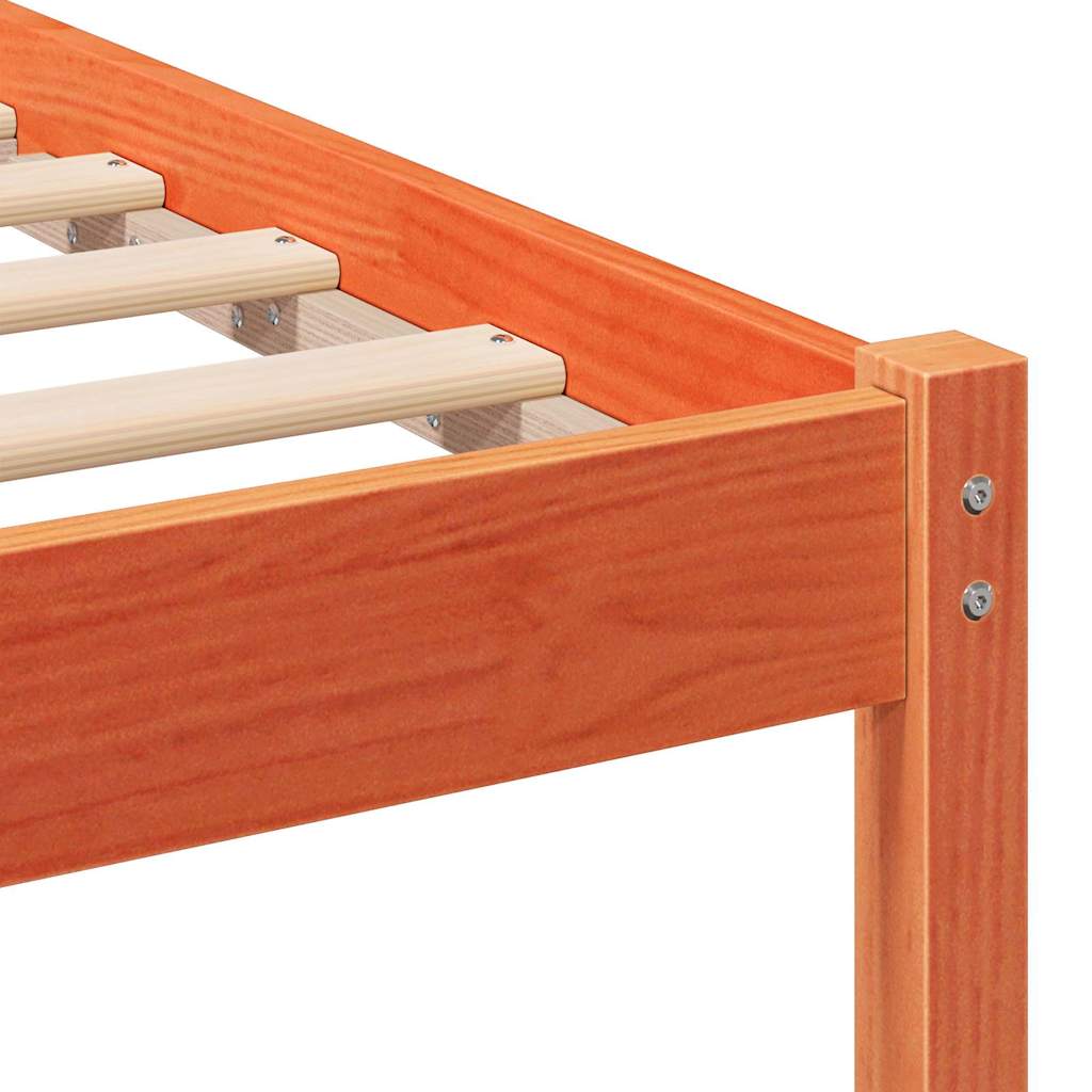 Bettrahmen Braun 135 x 190 cm Massives Kiefernholz