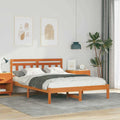 Bettrahmen Braun 135 x 190 cm Massives Kiefernholz